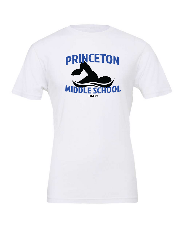 Princeton Middle School swimming tee in 3 colors Princeton Middle School swimming tee in 3 colors