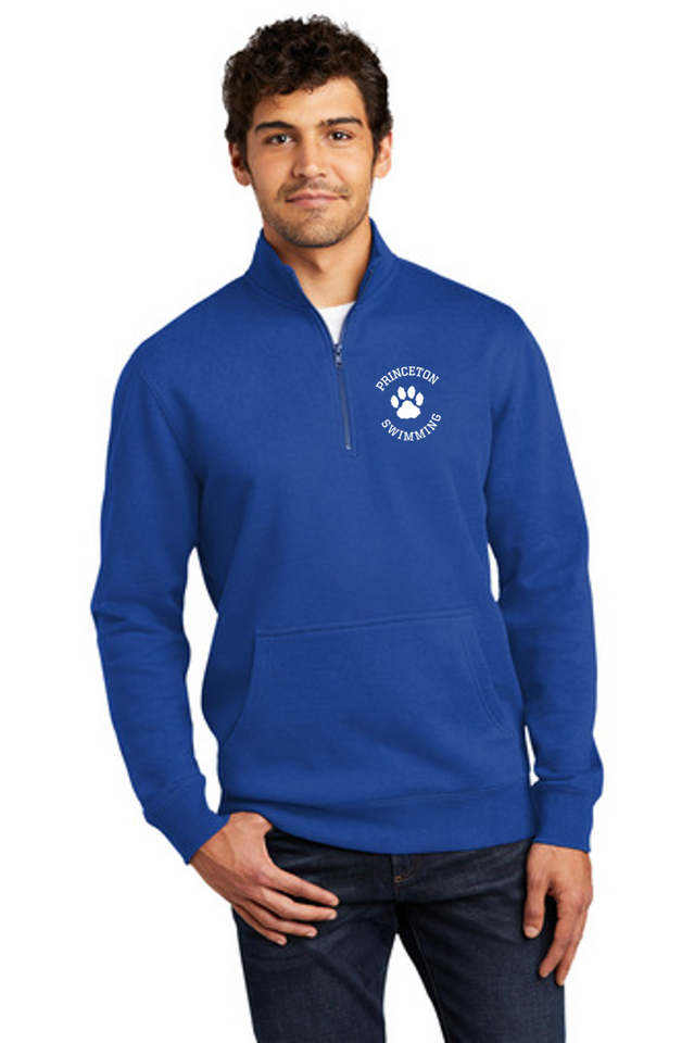 Swimming quarter zip fleece in royal