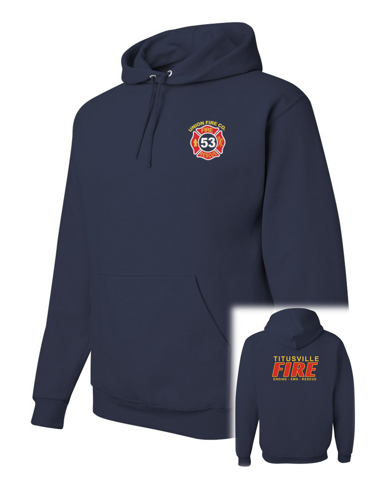 JERZEES - NuBlend® Hooded Sweatshirt in navy and black