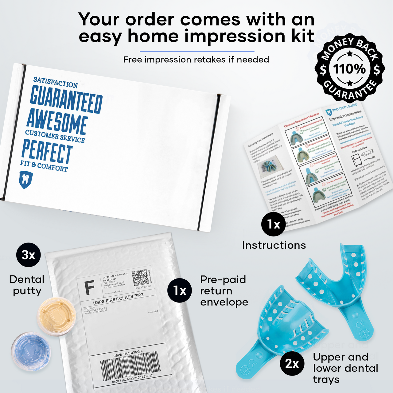 Dental Impression Kit for Hospital & Home Use 