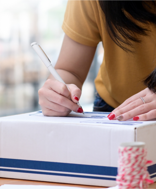 Writing on shipping box