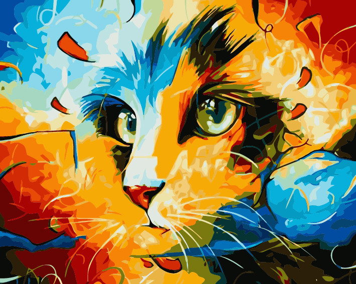 Painting by Numbers Kit 40x50cm Magical Cat