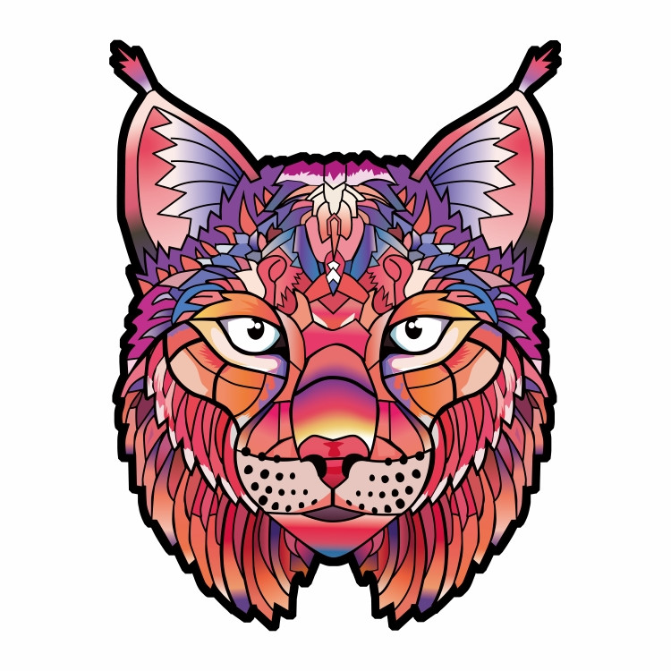 Wooden Jigsaw Puzzle Brave Lynx ArtistIsU