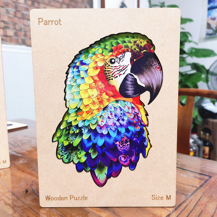 Personalized Macaw Parrot 1000 Piece Wooden Jigsaw Puzzle - Custom Photo Puzzle For Adults, Unique Gift