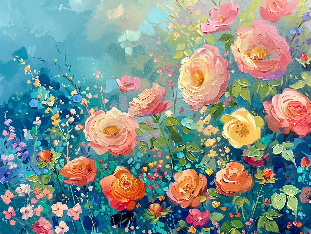 Paint by Numbers - 40x50cm - Made to Order - Colourful Blooming Roses