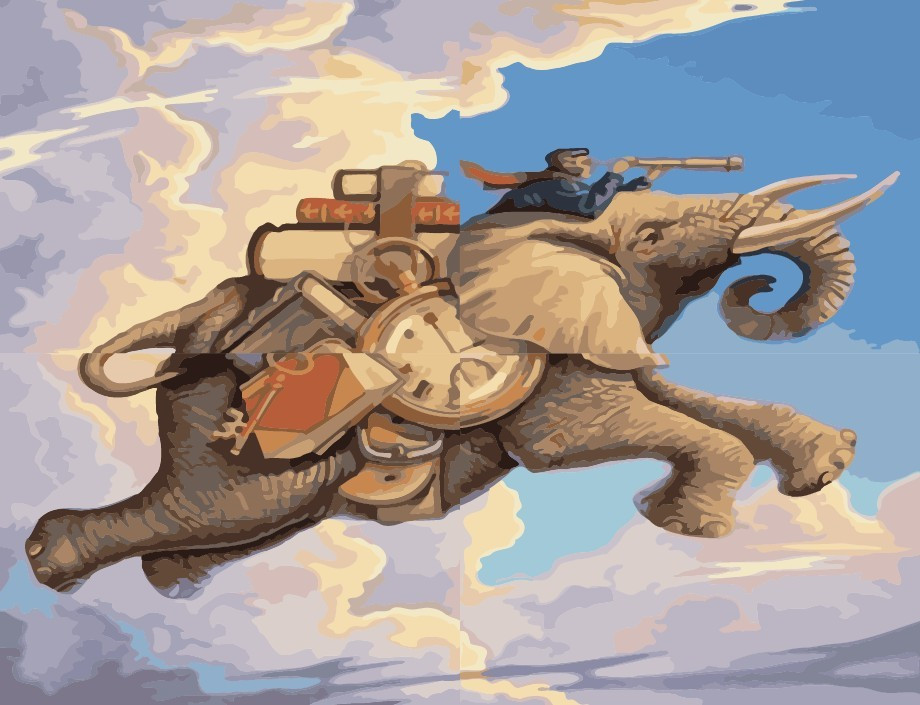 Painting by Numbers 50x65cm - Flying Elephant