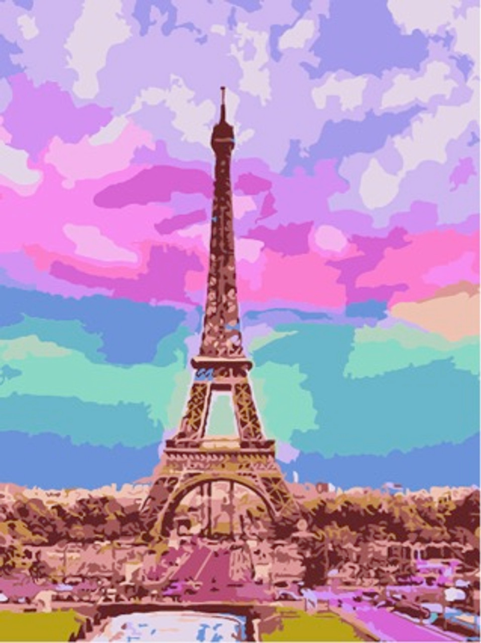 Painting by Numbers 40x50cm - Romantic Eiffel Tower