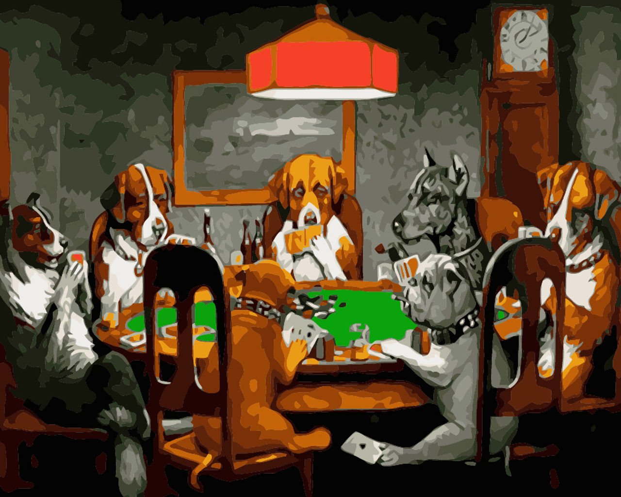 Painting by Numbers Kit - 40x50cm - Dogs Playing Poker by Cassius M Coolidge