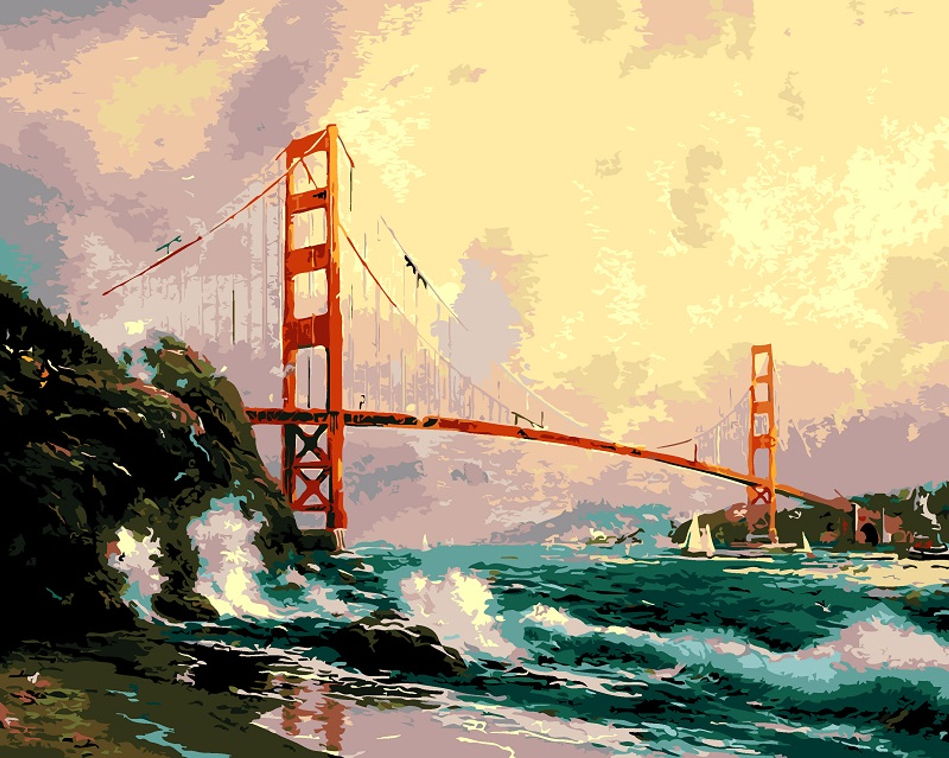 Paint by Numbers 40x50cm Golden Gate Bridge