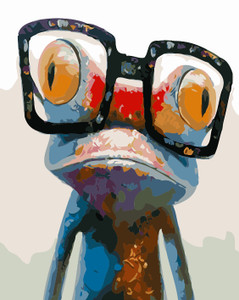 Frog with Glasses paint by numbers kit - 50x65cm Frog with Glasses paint by numbers kit - 50x65cm