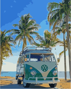 Wagon and Coconut Paint by Numbers Kit - 40x50cm Wagon and Coconut Paint by Numbers Kit - 40x50cm