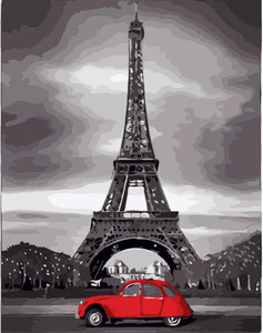 Paris Black and White Paint by Numbers Kit - 40x50cm Paris Black and White Paint by Numbers Kit - 40x50cm
