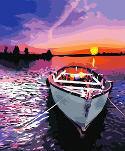 Sunset and Boat Paint by Numbers Kit - 40x50cm Sunset and Boat Paint by Numbers Kit - 40x50cm