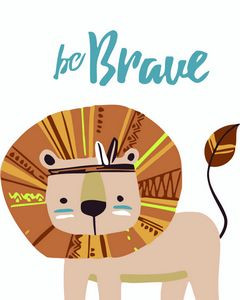 Be Brave Lion Paint by Numbers 20x30cm Kit Be Brave Lion Paint by Numbers 20x30cm Kit