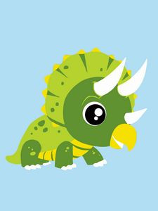 Baby Triceratops Paint by Numbers 20x30cm Kit Baby Triceratops Paint by Numbers 20x30cm Kit