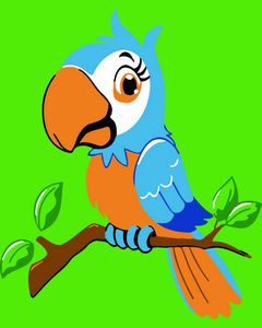 Blue Parrot Paint by Numbers 20x30cm Kit Blue Parrot Paint by Numbers 20x30cm Kit