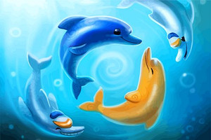 Spinner Dolphins Paint by Numbers 20x30cm Kit Spinner Dolphins Paint by Numbers 20x30cm Kit
