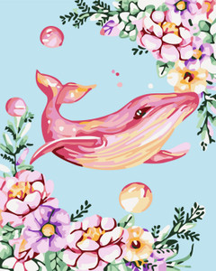 Flower Whale Paint by Numbers Kit Flower Whale Paint by Numbers Kit