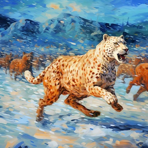 Running Snow Leopard - Made to Order Paint by Numbers