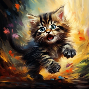 Running Kitten - Made to Order Paint by Numbers