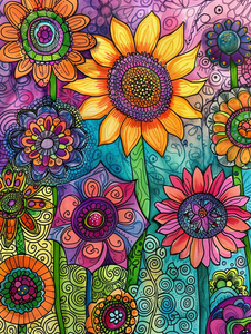 Colourful Sunflowers Art 3 Colourful Sunflowers Art 3