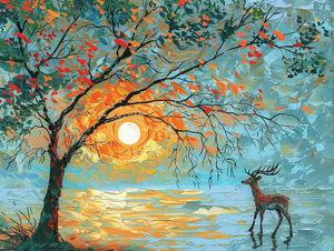 Deer and Moonlight