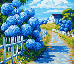 Blue Hydrangea Walk Path