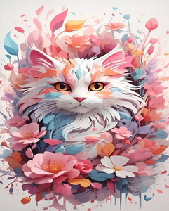 Pink Flower Cat