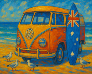 Wagon and Surfboard Wagon and Surfboard