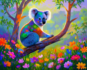 Colourful Koala and Beautiful Forest Colourful Koala and Beautiful Forest