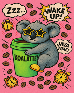 Caffeine Koala Pop Art Caffeine Koala Pop Art