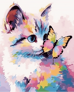 Rainbow Cat and Butterfly