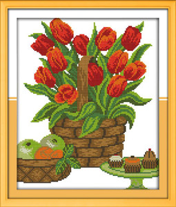 Red Tulips, Fruits and Cupcakes Red Tulips, Fruits and Cupcakes