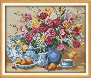 Plates of Fruit and Flowers Plates of Fruit and Flowers