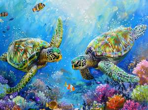 Two Ocean Turtles