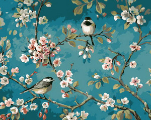 Sparrows on the Almond Tree