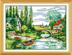 Cross Stitch Kits - Green Boat Town Cross Stitch Kits - Green Boat Town
