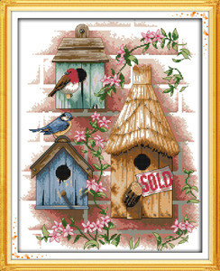 Cross Stitch Kits - Bird Log Cabin Cross Stitch Kits - Bird Log Cabin