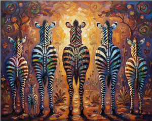 Art of Zebras Backs
