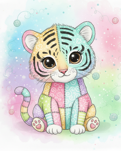 Colourful Patchy Tiger Cub