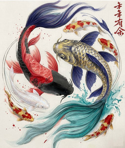 Prosperous Koi Family