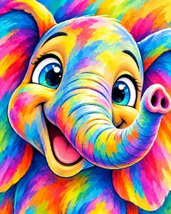 Colourful Elephant Head