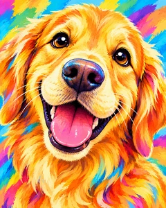 Colourful Retriever Head