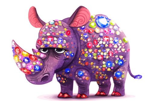 Rhino Gem Paint by Numbers 20x30cm Kit
