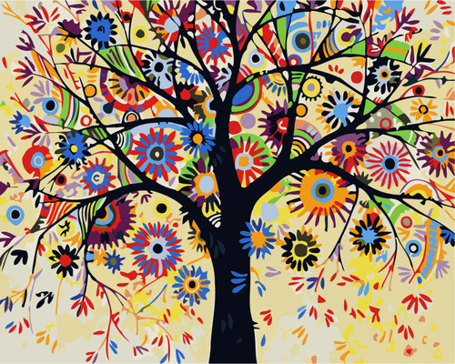 Golden Prosperity Tree Paint by Numbers Kit