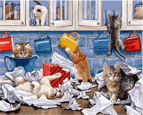 Messy Cats Paint by Numbers