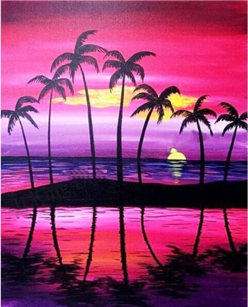 Coconut Trees and Sunset