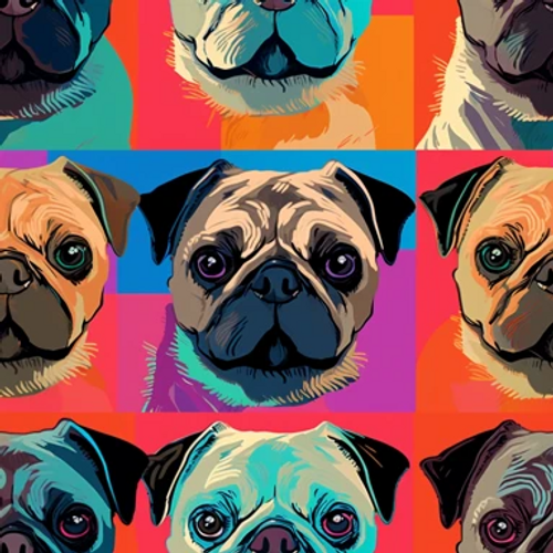 Pop Art Pug Heads