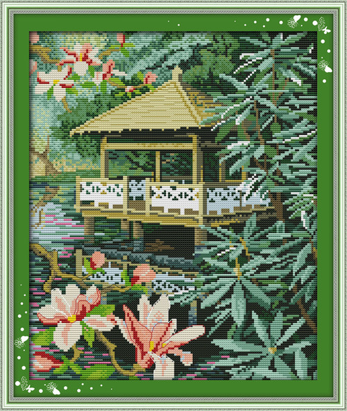 Cross Stitch Kits - Flowers Pavillion