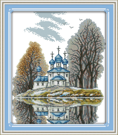 Cross Stitch Kits - Blue Castle by the Water